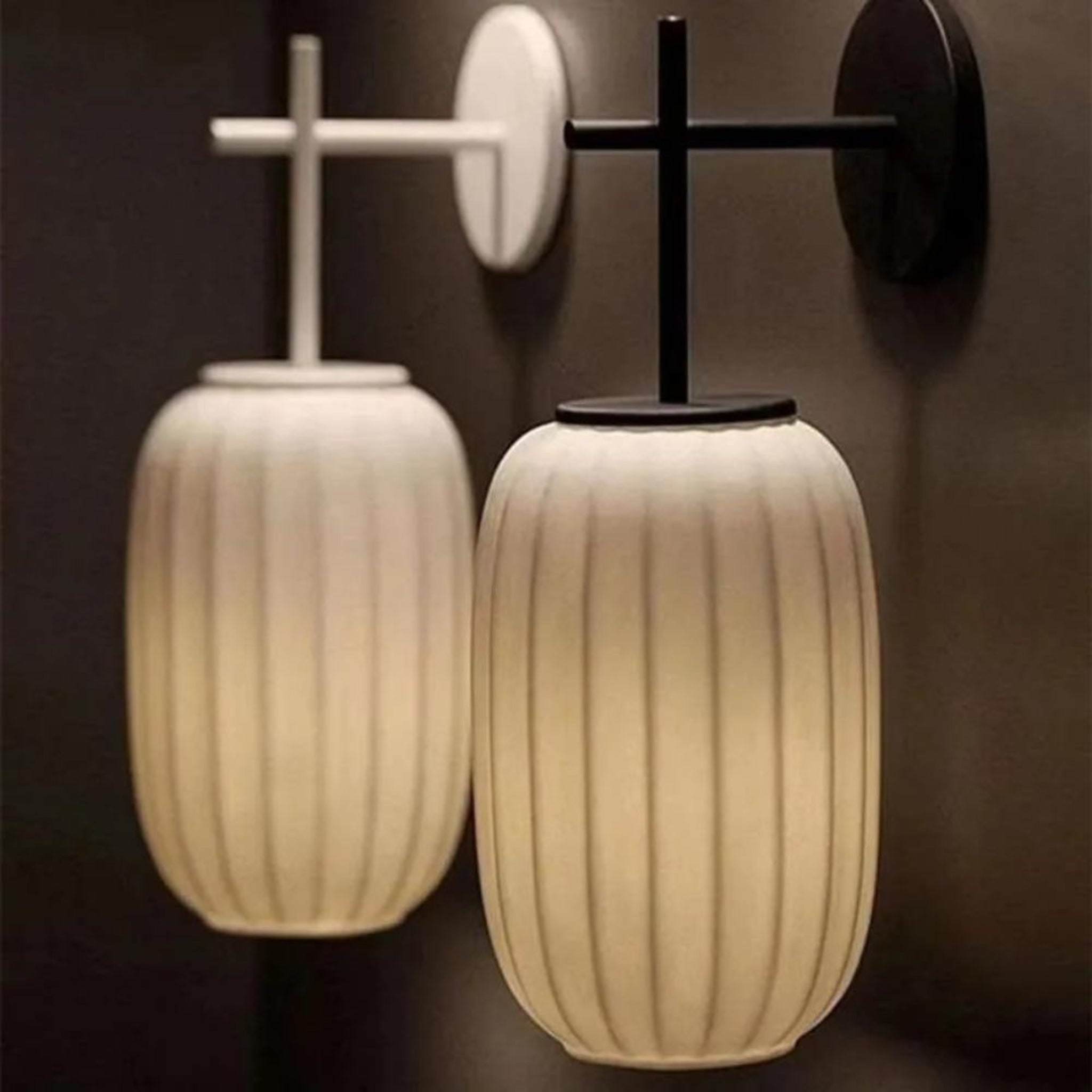 White Fabric Japanese Style Wall Lamp | Living Room, Bedroom, Hotel, Residential Space LP-66
